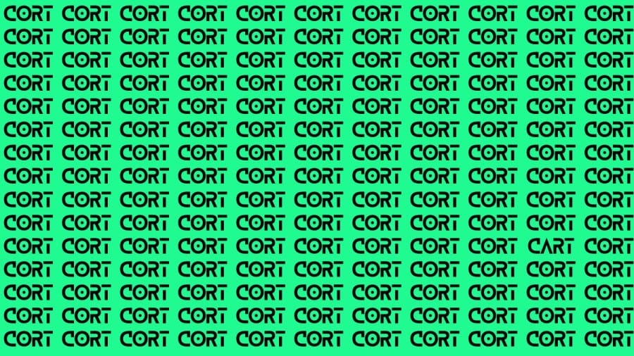 Brain Test: If you have Sharp Eyes Find the Word Cart among Cort in 15 Secs