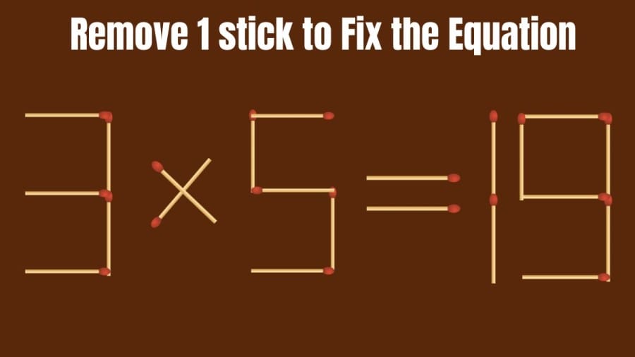 Brain Teaser: Can you Remove 1 Stick and Fix this Equation?