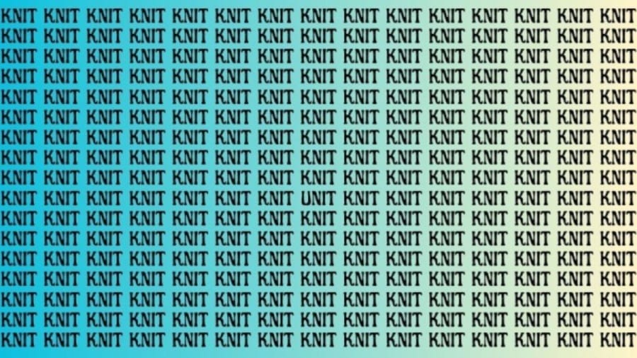 Optical Illusion Brain Test: Can you find the Word Unit among Knit in 8 Seconds?