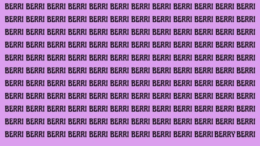 Observation Skill Test: Spot the Word Berry among Berri in 10 Seconds