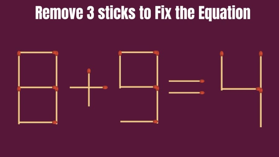 Remove 3 Matchsticks to Make this Equation Right? Brain Teaser Challenge