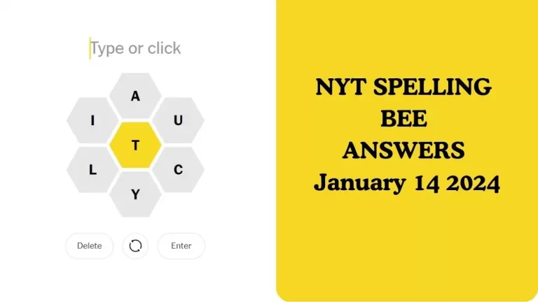 NYT Spelling Bee Answers January 14 2024