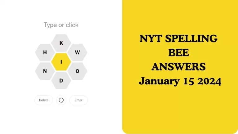 NYT Spelling Bee Answers January 15 2024
