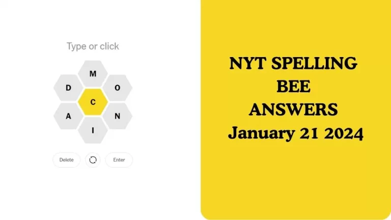 NYT Spelling Bee Answers January 21 2024