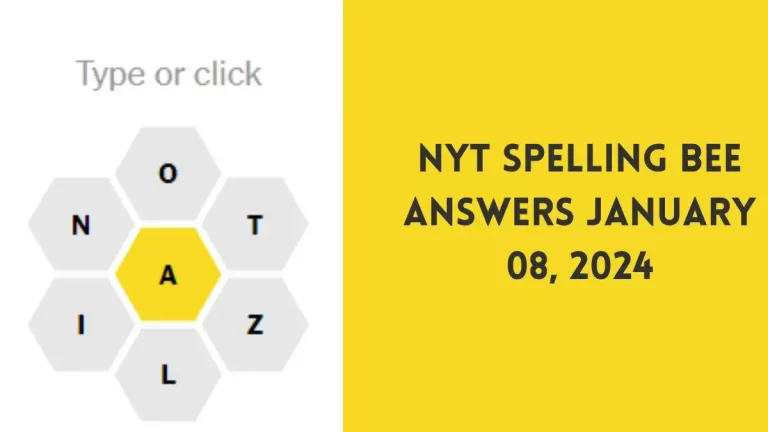 NYT Spelling Bee Answers January 08 2024