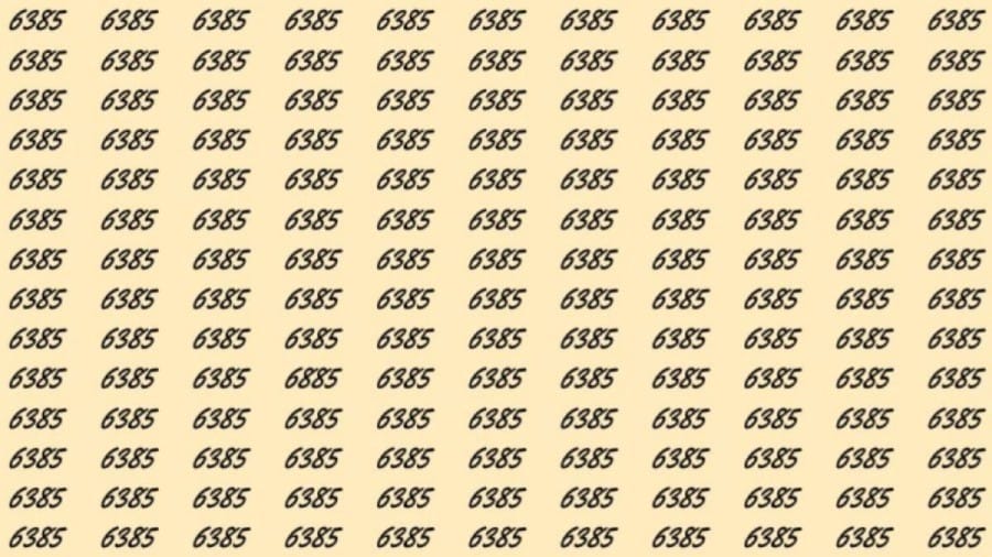Can You Spot 6885 among 6385 in 20 Seconds? Explanation and Solution to the Optical Illusion