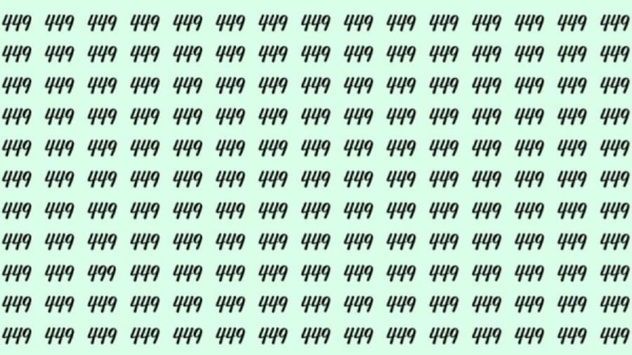 Observation Skill Test: Can you find the number 499 among 449 in 12 seconds?