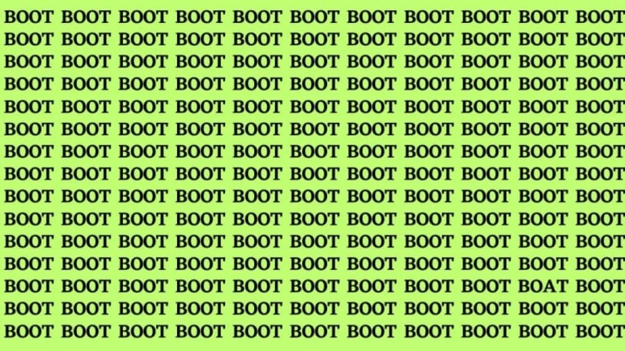 Brain Test: If you have Eagle Eyes Find the Word Boat among Boot in 15 Secs