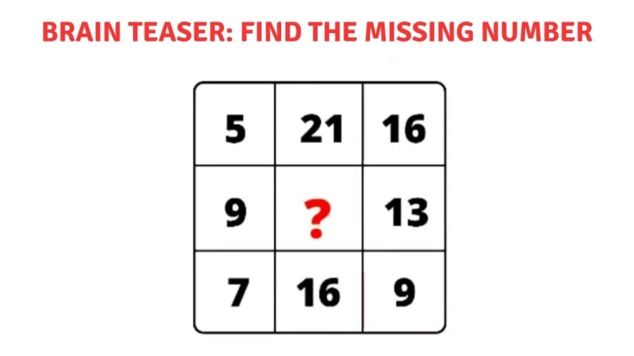Brain Teaser: Find the Missing Number