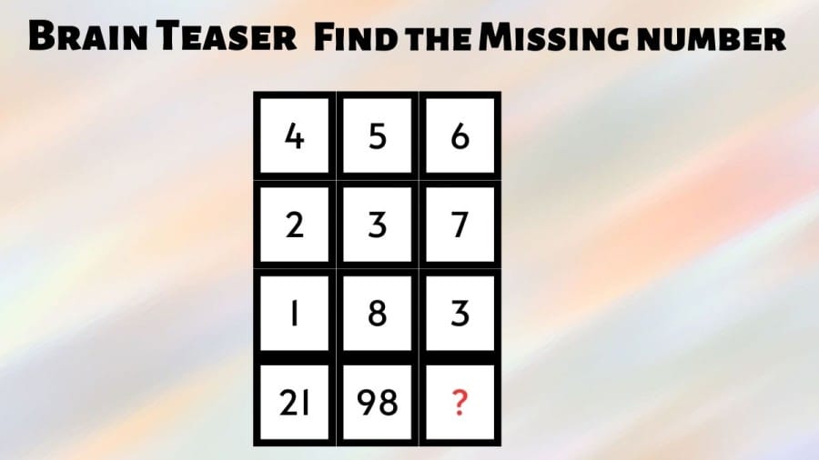 Brain Teaser: If you are a Genius Find the Missing number in 20 Seconds