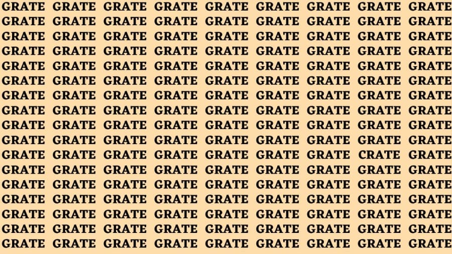 Brain Test: If you have Hawk Eyes Find the Word Crate among Grate in 15 Secs