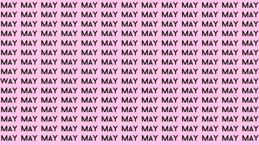 Brain Test: Only Sharp Eyes Can Beat the Clock, Find the Word Way among May in 20 Secs