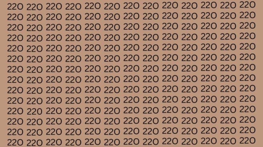 Optical Illusion: Sharp Eye People will spot the Number 220 in 8 Seconds