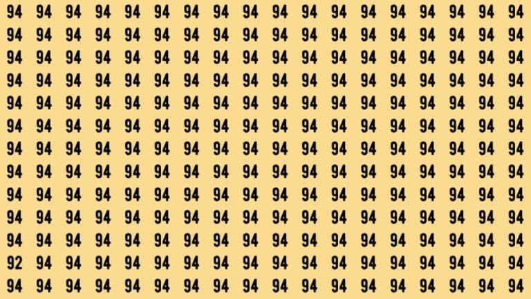 Observation Brain Test: If you have Sharp Eyes Find the Number 92 among 94 in 10 Secs