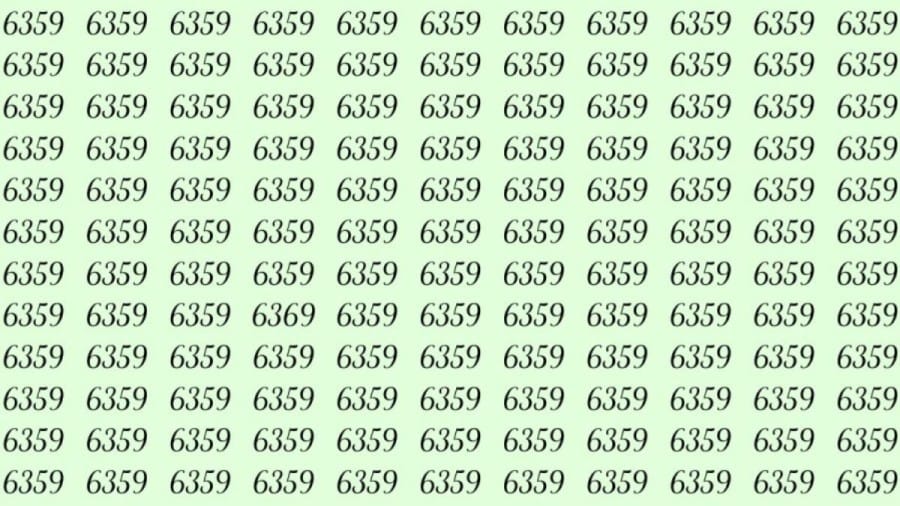 Can You Spot 6369 among 6359 in 30 Seconds? Explanation And Solution To The Optical Illusion