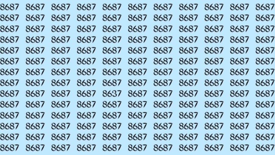 Can You Spot 8637 among 8687 in 30 Seconds? Explanation And Solution To The Optical Illusion
