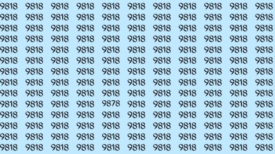 Can You Spot 9878 among 9818 in 30 Seconds? Explanation And Solution To The Optical Illusion